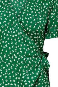 "ONLOLIVIA S/S WRAP DRESS WVN NOOS" Mittellanges Kleid Grün Von Only -Forbunrs Geschaft 538621d