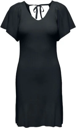 "ONLLEELO S/S V-NECK DRESS KNT NOOS" Mittellanges Kleid Schwarz Von Only