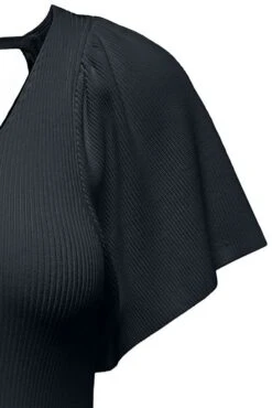 "ONLLEELO S/S V-NECK DRESS KNT NOOS" Mittellanges Kleid Schwarz Von Only -Forbunrs Geschaft 538625d