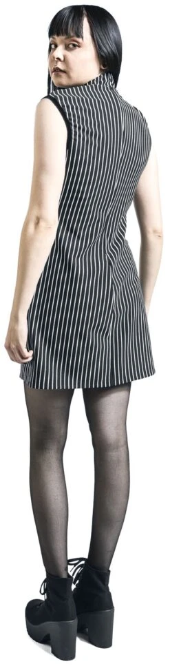 "Pinstripe Spider Web Dress" Kurzes Kleid Schwarz/weiß Von Jawbreaker -Forbunrs Geschaft 538994wb