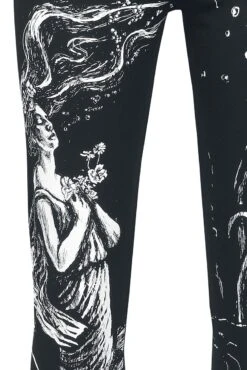 "Drawning Print Leggins" Leggings Schwarz/weiß Von Jawbreaker -Forbunrs Geschaft 539042d