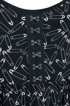 "Safety Pin Dress" Langes Kleid Schwarz/weiß Von Hell Bunny 8 "Safety Pin Dress" Langes Kleid Schwarz/weiß Von Hell Bunny -Forbunrs Geschaft 539301d
