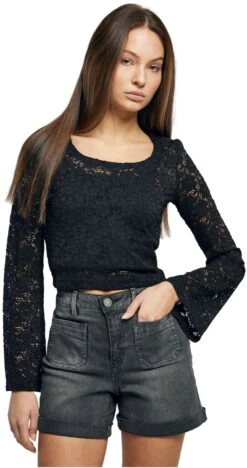 "Ladies Cropped Lace Longsleeve" Langarmshirt Schwarz Von Urban Classics 10 "Ladies Cropped Lace Longsleeve" Langarmshirt Schwarz Von Urban Classics -Forbunrs Geschaft 540021wa