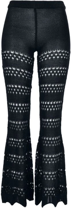 "Ladies Flared Crochet Knit Leggings" Leggings Schwarz Von Urban Classics