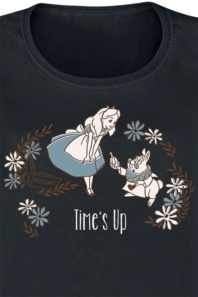 "Time´s Up" T-Shirt Schwarz Von Alice Im Wunderland 4 "Time´s Up" T-Shirt Schwarz Von Alice Im Wunderland – Bild 2