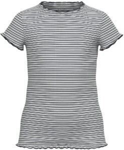 "Emma Slim Top" T-Shirt Schwarz/weiß Von Name It