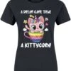 "A Kittycorn" T-Shirt Schwarz Von Tierisch