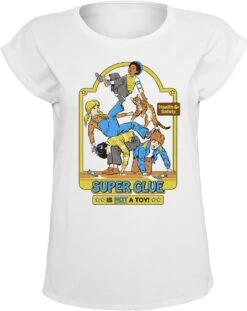 "Super Glue Is Not A Toy" T-Shirt Weiß Von Steven Rhodes